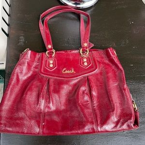 leather coach tote
